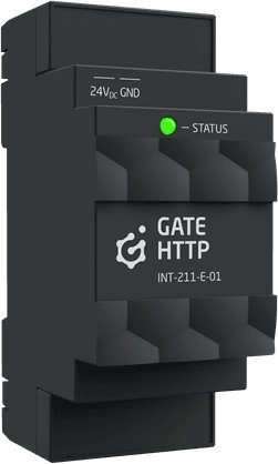 Modul smart home Grenton Gate HTTP V.2 INT-211-E-01, për shinë DIN, me rrjet Ethernet, ngjyrë e zezë
