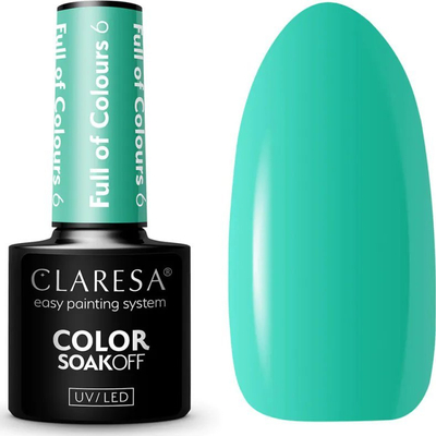 Llaka hibrid për thonj Claresa Full of Colours 6, 5g, blu jeshil