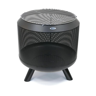 Vatër zjarri për kopsht Heat Drum FP.006, 54 cm, me gril, e zezë