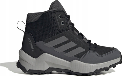 Këpucë trekimi Adidas Terrex AX4 R Mid Jr IF6520, për kalamoj, me lidhëse, të zeza gri