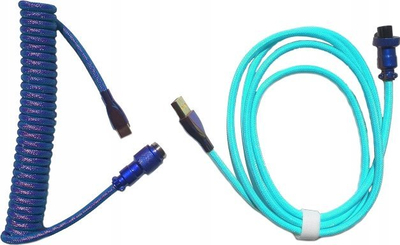 Kabllo Aviator USB-A në USB-C, 1.8m zgjerueshme 3m, purple dhe green