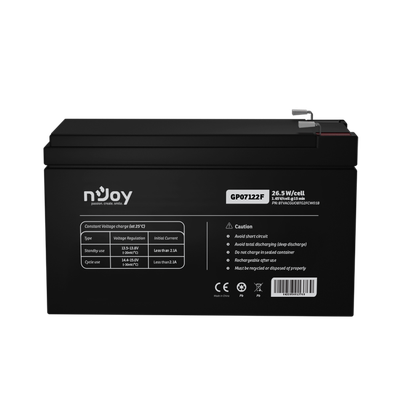 Bateri UPS NJoy GP07122F, 12V, 7Ah, e zezë