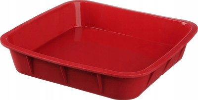Kallëp katror për tortë Five, silikon, 24cm, i kuq