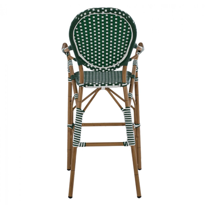 Stol bari alumini bamboo look,"HM5794.01", gjelbër/ bardhë