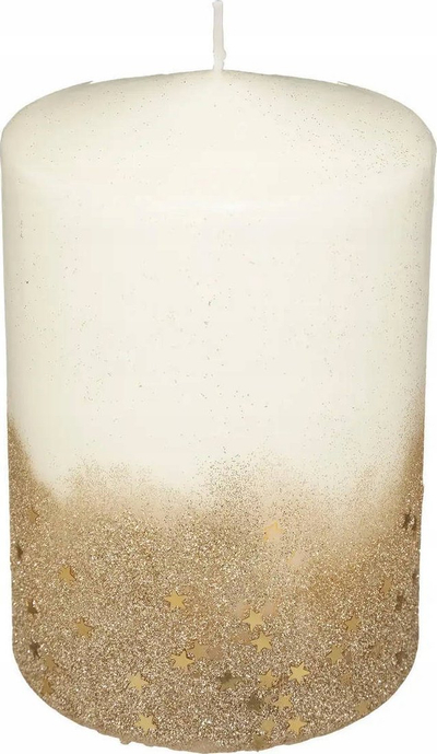 Kandelë zbukuruese Atmosphera Christmas Candle With Gold Gradient, 90 g, pa erë, e artë