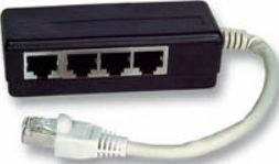 Мрежен адаптер Microconnect MPK440, RJ45 1x4, со кабел, црн