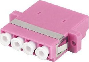 Adapter fibër optike LC UPC QUAD, multimode OM4, rozë