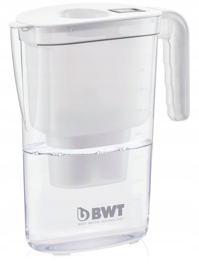 Karakafkë filtruese uji BWT Vida, 2.6L, 4 filtra me magnez, tregues manual, e bardhë