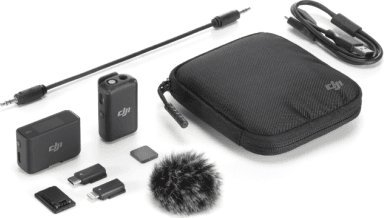 Mikrofon lavalier pa tela DJI AST01, sistem me dy kanale, 250 m, i zi