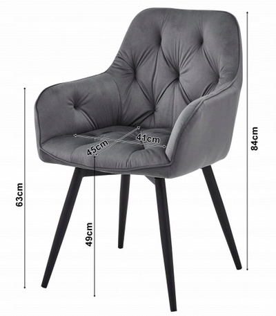 Сет ротирачки столчиња OSKAR Velvet, 2 парчиња, кадифе, темно беж, црни нозе