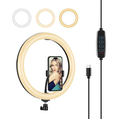 Dritë unazore Puluz Ring Light, me mbajtës telefoni, LED, e bardhë