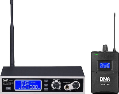 Систем in-ear без кабел DNA SIEM ONE, UHF, домет 80 m, црн