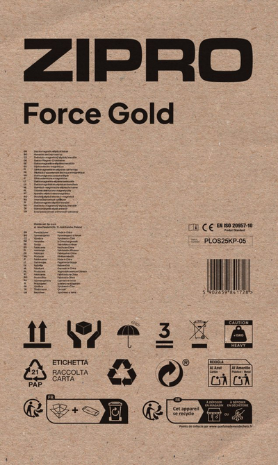 Eliptik Zipro Force Gold, rezistencë elektromagnetike, deri 150 kg, i zi