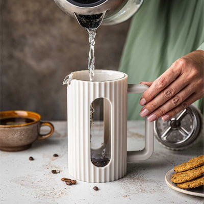 French press Klausberg KB7748, 0.6L, xham borosilikat, gri e çelët