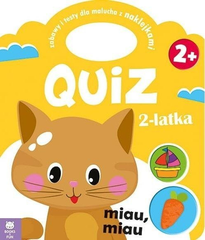 Libër për fëmijë Kitten Quiz for a 2 year old, kuiz edukativ, me ngjitëse