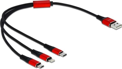 Kabllo USB Delock USB-A - Lightning, 0,3m, e zezë