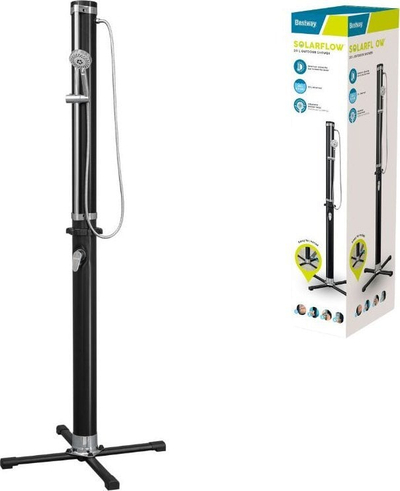 Dush diellor SolarFlow 20L, depozit 20 L, naltësi 218 cm, i zi