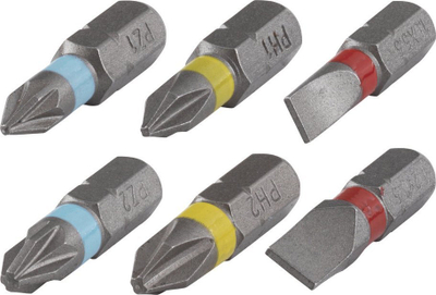 Set bitash Wolfcraft 2446000, 7 copë, slotted Phillips Pozidriv