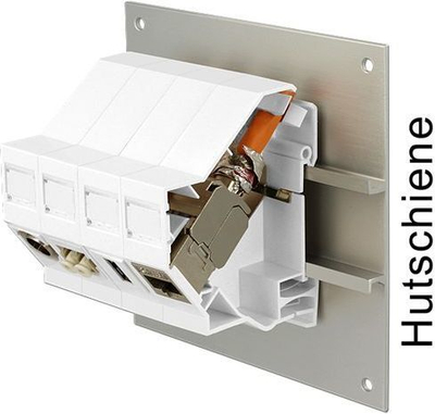 Mbajtës Keystone DeLOCK 86232 për shina DIN, i zi