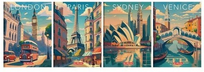 Set fletore Herlitz Retro City, A6, 96 faqe me vija, 5 copë