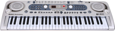Keyboard muzikor për kalamaj MQ-824USB, 54 taste, me mikrofon, ngjyrë argjendtë