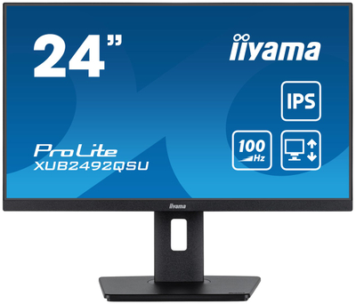 Монитор iiyama ProLite XUB2492QSU, 24\", WQHD, 100Hz, црн