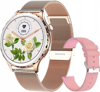 Ora inteligjente Rubicon RNCE68, 1.32" TFT IPS, IP67, rozë gold