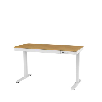 Tavolinë gaming Tuckano ET119W-C, 120.4 cm, rregullim elektrik lartësie, dru i bardhë