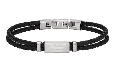 Byzylyk për meshkuj Emporio Armani EGS3122040, i zi/ i argjendtë