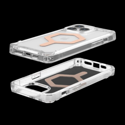 Kapak telefoni UAG Plyo për iPhone 15 Pro Max, MagSafe, i tejdukshëm me ngjyrë rozë gold