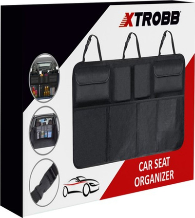 Organizues sediljeje makine Xtrobb 21914, plot me xhepa, material që s’e merr uji, ngjyrë e zezë