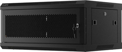 Rafte muri Lanberg WF01 19", 4U, 600x450 mm, derë e perforuar, i zi