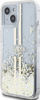 Mbulesë telefoni Guess Liquid Glitter Stripes për iPhone 15, 14, 13 6.1", transparente me grimca të arta