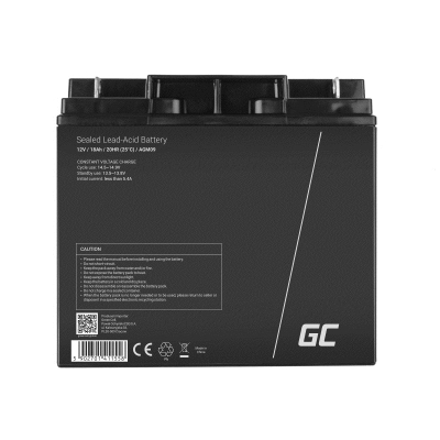 Bateri AGM Green Cell 12V 18Ah, për UPS dhe sisteme sigurie, e zezë