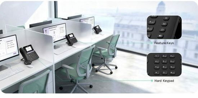 Telefon IP Yealink MP55 E2 për Microsoft Teams, ekran 4.3", WiFi 6, i zi