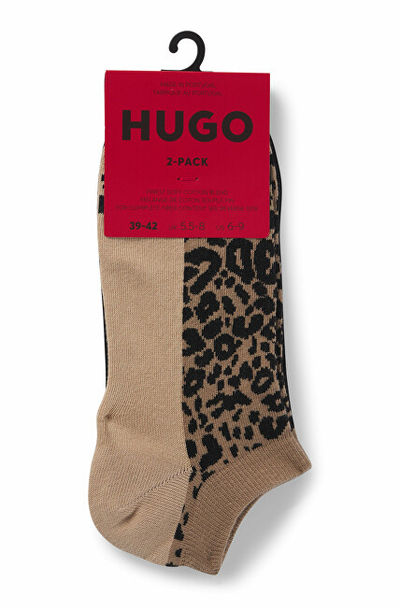 Çorapë për femra Hugo Boss, 2 palë, të zeza/ kafe