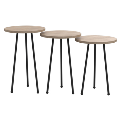 Set Kissa 3 komodina anësore (HM18174.03), zezë
