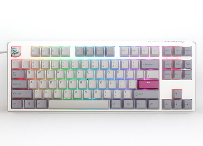 Tastierë lojërash Ducky One 3 Mist TKL, RGB LED, Cherry MX Blue, e hirtë