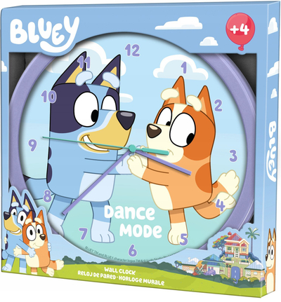 Orë muri Kids Licensing Bluey, dizajn për fëmijë, blu