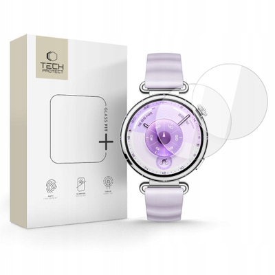 Xham mbrojtës Spigen Tech‑Protect Glass Fit+, 2 copë, për Huawei Watch GT 6 41mm, transparent