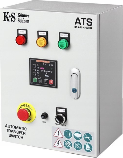 Njesi ATS për gjenerator Könner &amp; Söhnen KS ATS 4/63HD, 230/400V, kabinet metalik, gri