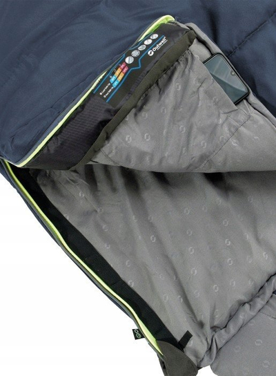Thes fjetje Outwell Contour Lux Left Zip, komod deri në -3°C, poliestër i ricikluar, blu e errët