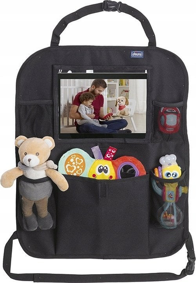 Organizues për veturë Chicco, mbajtës për iPad, me xhepa, i zi