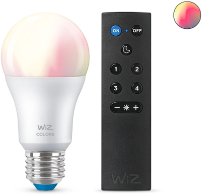 Dritë e zgjuar WiZ Colour E27, me WiFi, me pult WizMote, shumëngjyrëshe