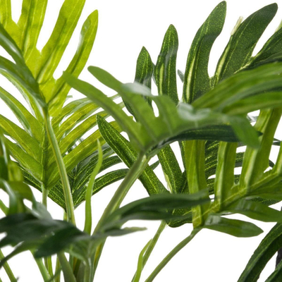 Palmë artificiale dekorative Atmosphera White, 29 cm, vazo qeramike e bardhë