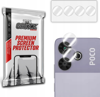 Xham mbrojtës kamere GrizzGlass HybridGlass për Xiaomi POCO M6 Plus 5G, set 2 copë, transparent