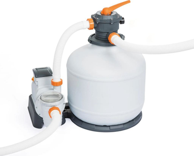 Pompë filtri me rërë Bestway Flowclear, për pishina, me ChemConnect, gri me të bardhë
