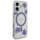 Футрола за телефон Guess Resin Flowers Glitter MagSafe, за iPhone 16 6.1", виолетова