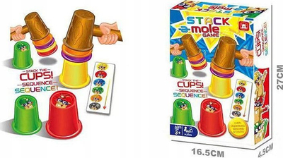 Lojë shkathtësie Stack a Mole, 12 kupa, 3+