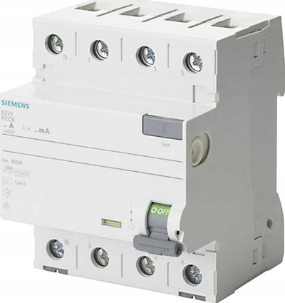 Ndërprerës diferencial Siemens SENTRON Type A, 25A 3+N, 30mA, 400V